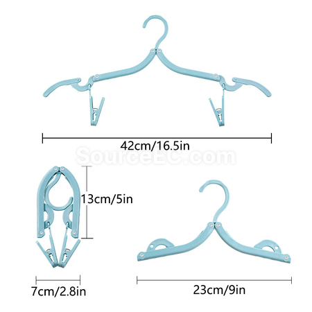 Customization Folding Clothes Hanger With Storage Bag, Travel Clothes Drying Rack Promotional Products