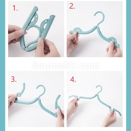Customization Folding Clothes Hanger With Storage Bag, Travel Clothes Drying Rack Promotional Products