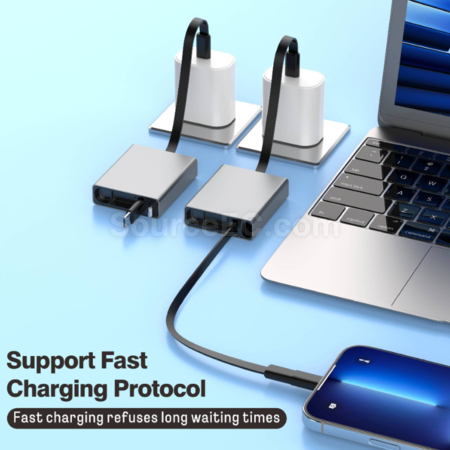 Customization Retractable Type-C Aluminum Alloy 60W Fast Charging Data Cable Promotional Products