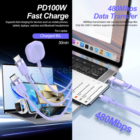 Customization 5-in-1 Retractable Data Cable Promotional Products