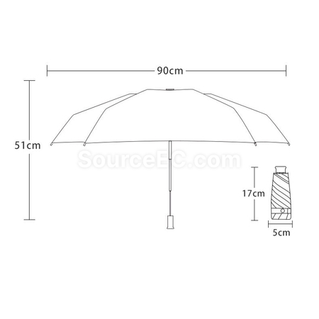 Customization Retractable Five-Fold Portable Sun Umbrella Promotional Products