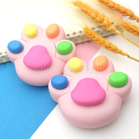 Customization Cute Cat Paw-Shaped Colored Highlighters Promotional Products