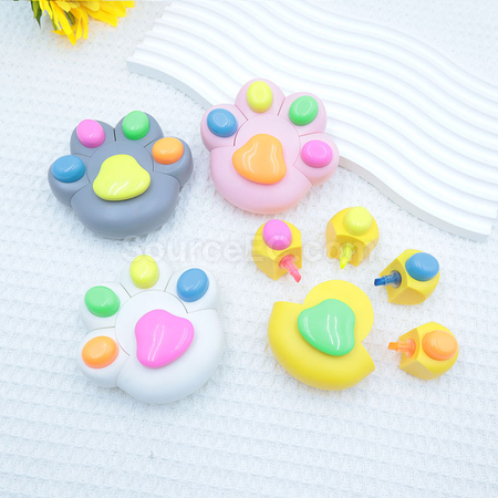 Customization Cute Cat Paw-Shaped Colored Highlighters Promotional Products
