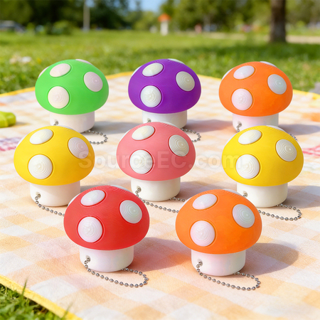 Customization Mushroom Stress Relief Button Keychain Pendant Promotional Products