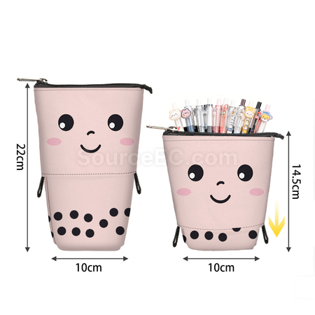 Customization Milk Tea Retractable Pencil Case Promotional Products