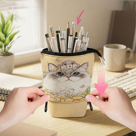 Customization Milk Tea Retractable Pencil Case Promotional Products