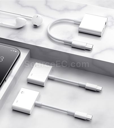 Customization Type-C 2-in-1 Headphone Charging Adapter Promotional Products