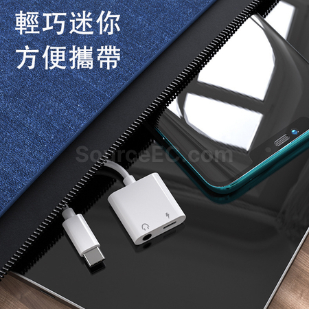 Customization Type-C 2-in-1 Headphone Charging Adapter Promotional Products
