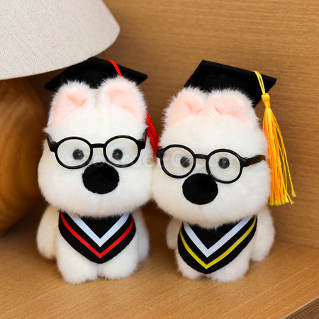 Customization West Highland White Terrier Plush Graduation Doll Promotional Products