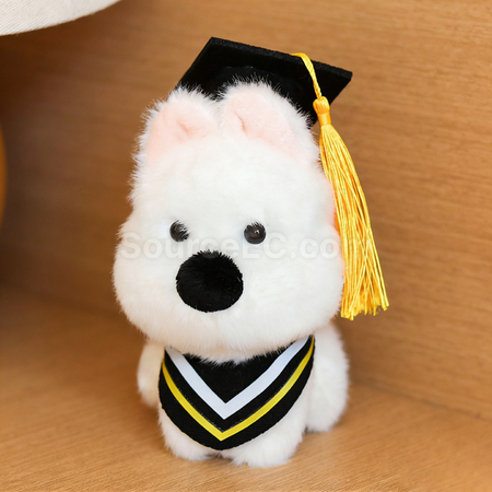 Customization West Highland White Terrier Plush Graduation Doll Promotional Products