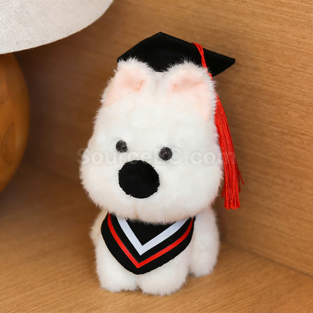 Customization West Highland White Terrier Plush Graduation Doll Promotional Products