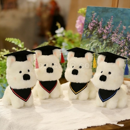 Customization West Highland White Terrier Plush Graduation Doll Promotional Products