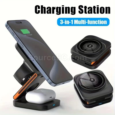 Customization 3-in-1 Magnetic Wireless Charger Promotional Products