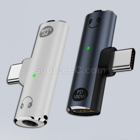 Customization Type-C 2-in-1 Headphone Charging Adapter Promotional Products