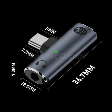Customization Type-C 2-in-1 Headphone Charging Adapter Promotional Products