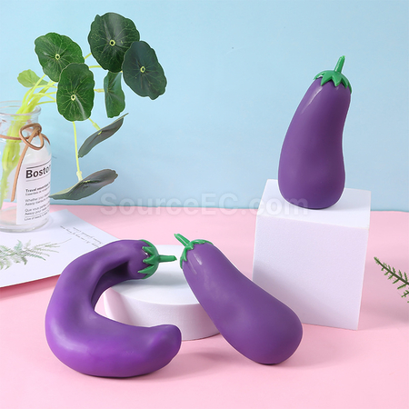 Customization Eggplant TPR Stress Relief Toy Promotional Products
