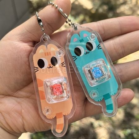 Customization Cat Button Stress Relief Toy Keychain Promotional Products