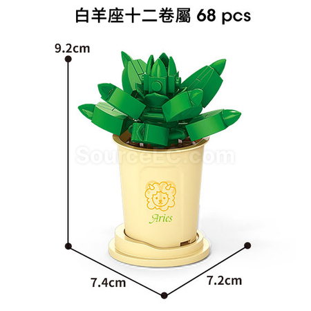 Customization Coffee Cup Plant Series Building Blocks-12 Constellations Succulent Series Promotional Products