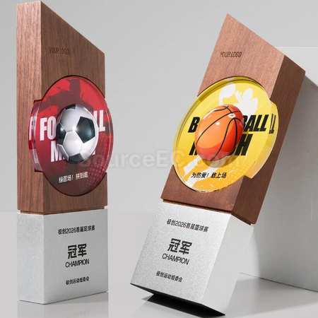 Customization Solid Wood Crystal Award Promotional Products
