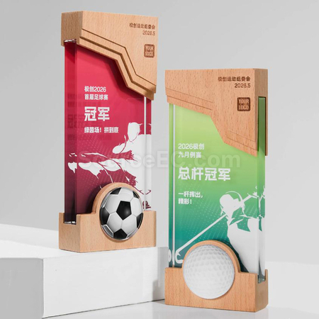 Customization Solid Wood Crystal Award Promotional Products