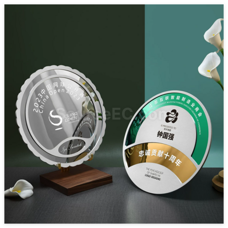 Customization Metal Round Hollowed-Out Mirror Commemorative Plate Promotional Products