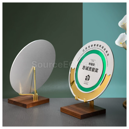 Customization Metal Round Hollowed-Out Mirror Commemorative Plate Promotional Products
