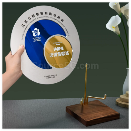Customization Metal Round Hollowed-Out Mirror Commemorative Plate Promotional Products