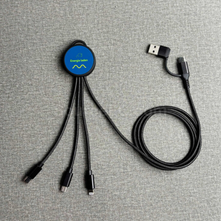 Customization 5-in-1 Llluminated Logo Charging Cable Promotional Products