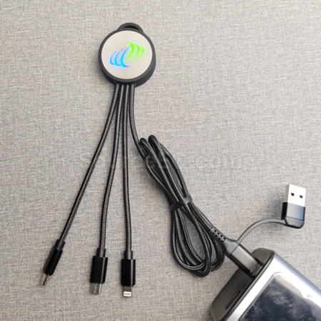 Customization 5-in-1 Llluminated Logo Charging Cable Promotional Products