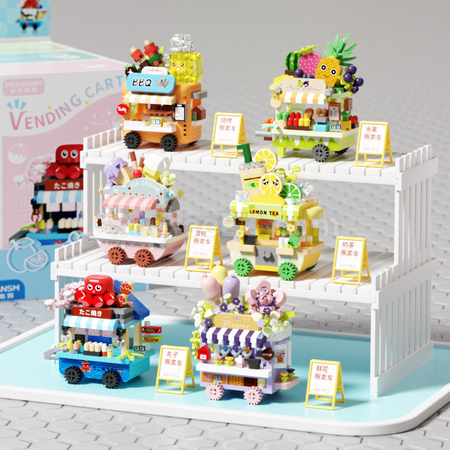 Customization Street View Building Blocks of Street Food Carts Promotional Products