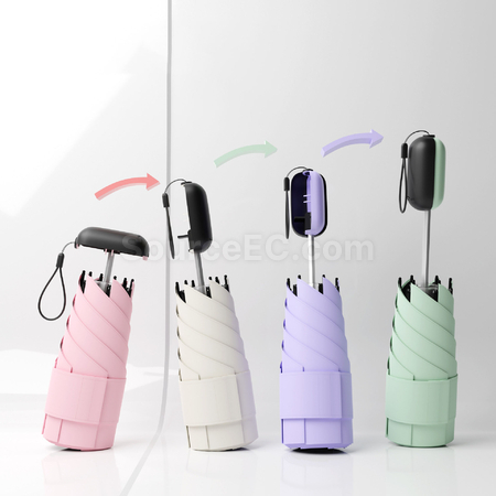 Retractable Handle Mini Sun Umbrella