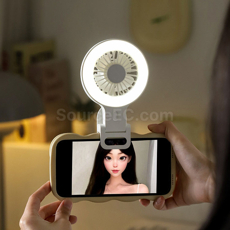 Customization Mini fan fill light with clip Promotional Products