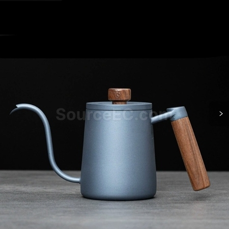 Customization 304 Stainless Steel Long Spout Narrow Mouth Wooden Handle Anti-scalding Pour-Over Kettle Promotional Products