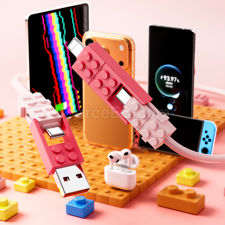 Customization 4-in-1 Building Block Charging Cable Promotional Products
