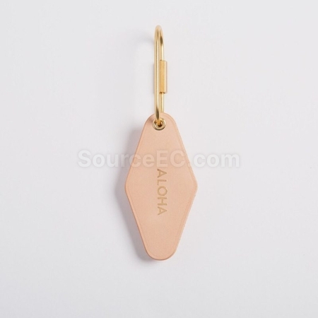 Customization Double-Sided Diamond PU Leather Keychain Promotional Products