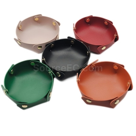 Customization Round PU Leather Storage Box Promotional Products