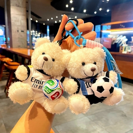 Football Bear Pendant Keychain
