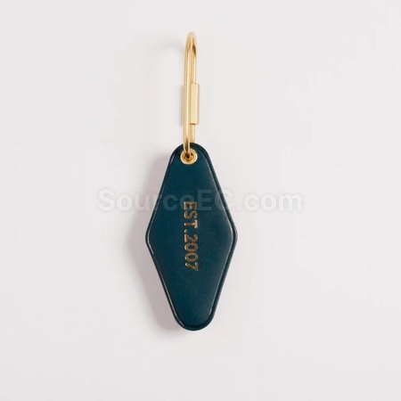 Customization Double-Sided Diamond PU Leather Keychain Promotional Products