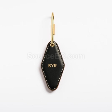 Customization Double-Sided Diamond PU Leather Keychain Promotional Products