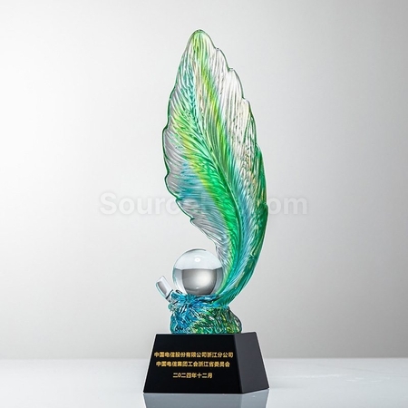 Customization Feather Crystal Award Trophy Promotional Products