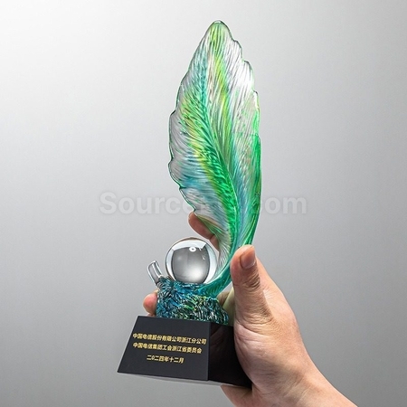 Customization Feather Crystal Award Trophy Promotional Products