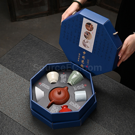 Customization Octagonal Gift Box Tea Set Promotional Products