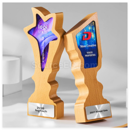 Customization Creative Wooden Crystal Trophy Promotional Products