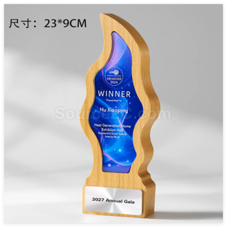 Customization Creative Wooden Crystal Trophy Promotional Products