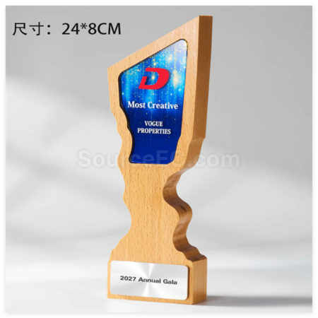 Customization Creative Wooden Crystal Trophy Promotional Products