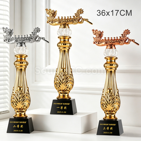 Customization Dragon Boat Crystal Trophy Promotional Products