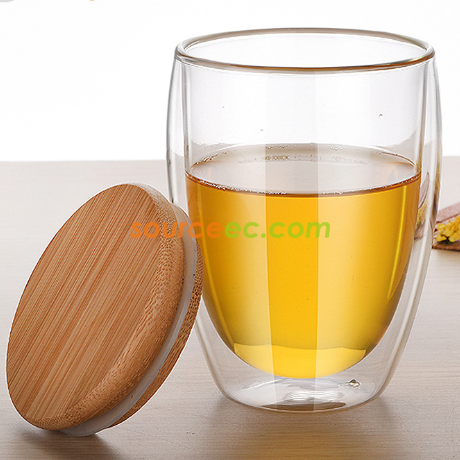 Customization Double-layer glass with bamboo lid Promotional Products