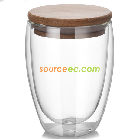 Customization Double-layer glass with bamboo lid Promotional Products