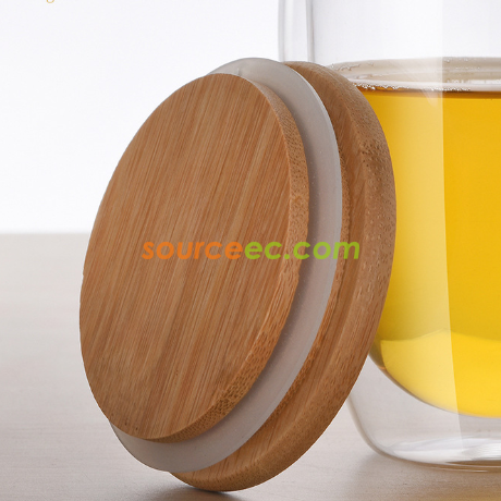 Customization Double-layer glass with bamboo lid Promotional Products