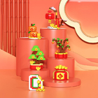 Mini Decompression Building Block Ornaments For Chinese New Year